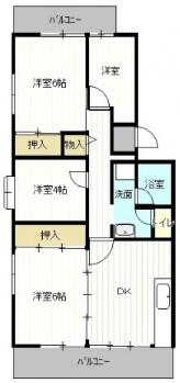 鈴が峰第5団地 5号棟(4DK/4階)の間取り写真