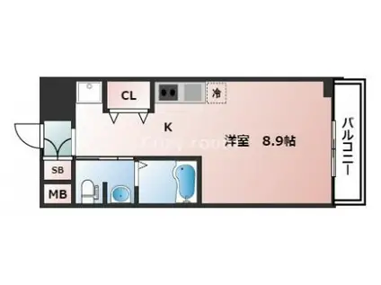 グレンパーク江坂II(ワンルーム/11階)の間取り写真