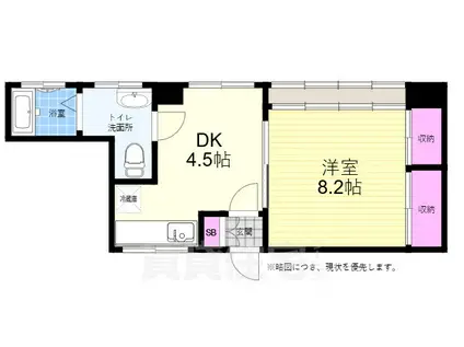 田渕ビルA棟(1DK/3階)の間取り写真