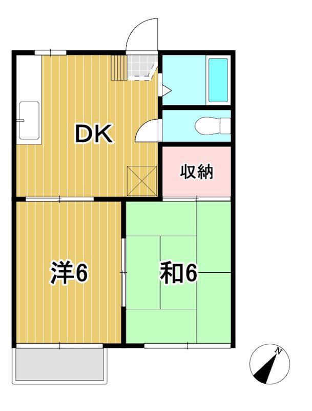コーポあんず(2DK/2階)の間取り写真