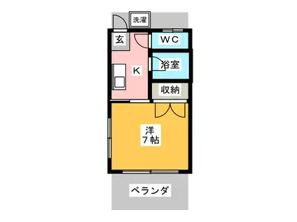トラスト小倉(1K/1階)の間取り写真