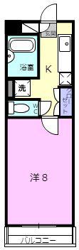 フリオフラッシュ(1K/3階)の間取り写真