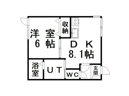 ウェルカムサトウ2(1DK/2階)の間取り写真