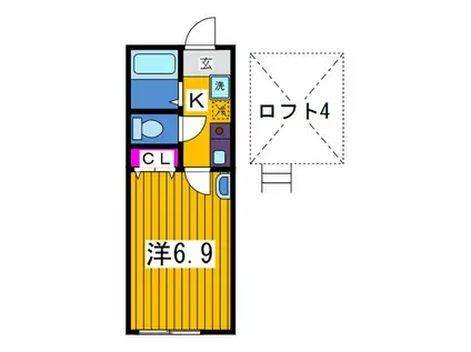 クイーンシップ横須賀中央II(1K/1階)の間取り写真