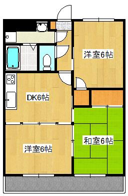 メルベーユ(3DK/3階)の間取り写真