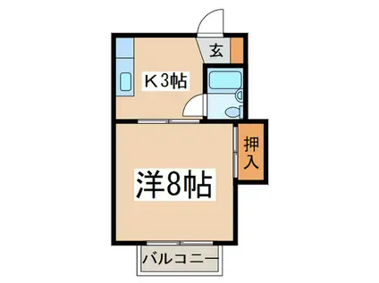山田ハイツ(1K/2階)の間取り写真