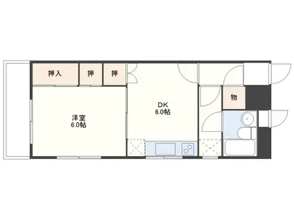 アベニュー上小島(1DK/2階)の間取り写真