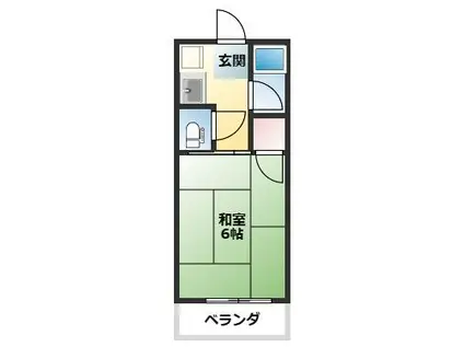 光葉台ハイツ(1K/2階)の間取り写真