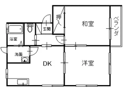 ディモラ三井(2DK/1階)の間取り写真