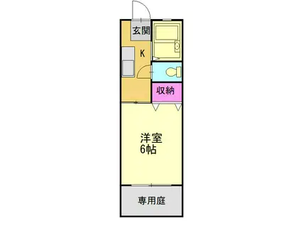 香山ハイツ(ワンルーム/1階)の間取り写真