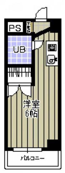 サウスヒルズ(ワンルーム/3階)の間取り写真