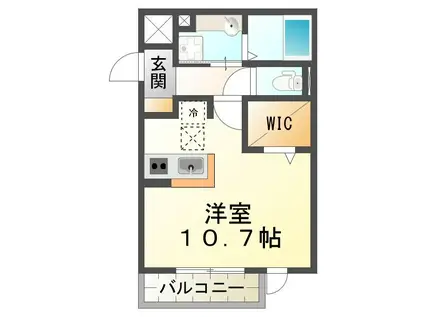 パルスミノール(ワンルーム/2階)の間取り写真