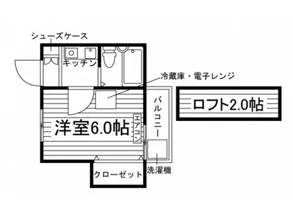 モーリックス松山(1K/2階)の間取り写真
