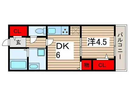カーサフルヤマ(1DK/3階)の間取り写真