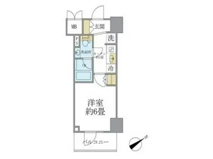 レスピール川崎(1K/11階)の間取り写真