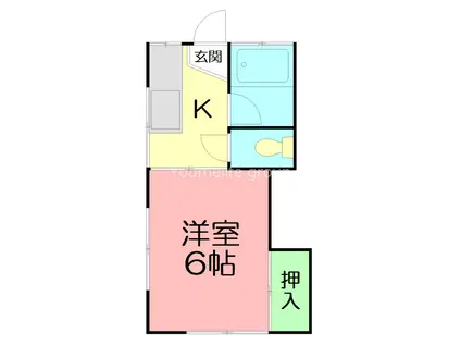 小田急小田原線 東海大学前駅 徒歩8分 2階建 築44年(1K/2階)の間取り写真