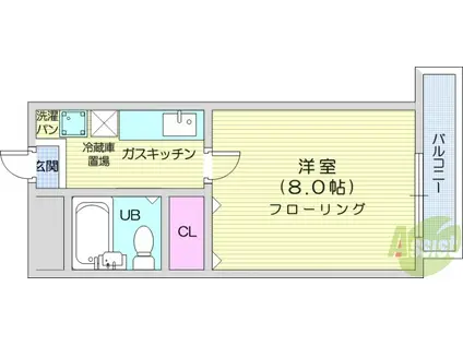 サンシャレイ中島丁(1K/3階)の間取り写真