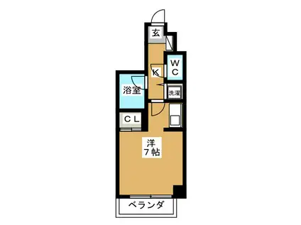 ジョイシティ住吉II(1K/6階)の間取り写真