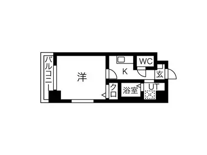 ボヌール新栄(1K/1階)の間取り写真