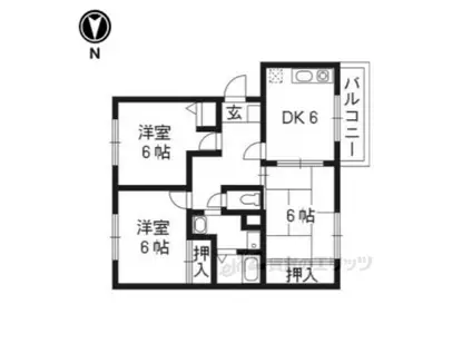 アメニティ興戸(3DK/3階)の間取り写真