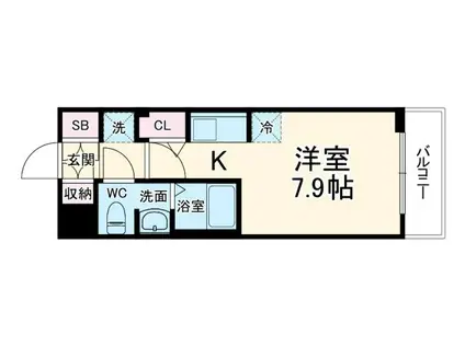 ラフィスタ高津(ワンルーム/4階)の間取り写真
