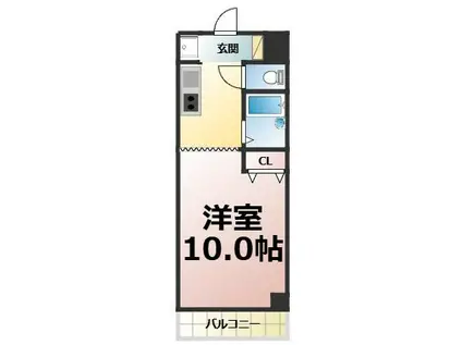 サンライズ松本(1K/4階)の間取り写真