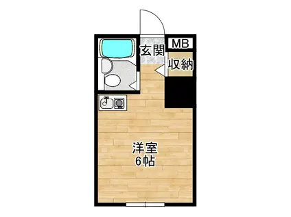 クレセル箕面(ワンルーム/1階)の間取り写真