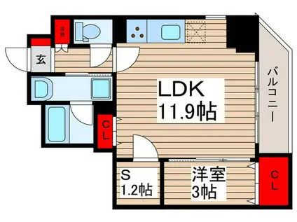 アイルプレミアム押上ノルド(1SLDK/5階)の間取り写真