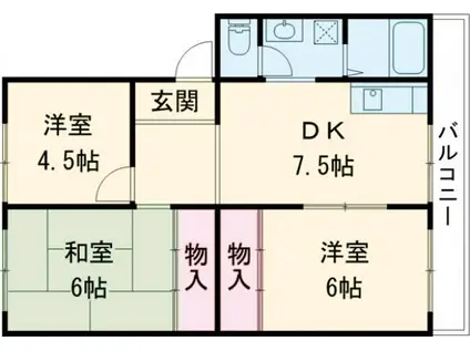 メゾン北鈴(3DK/2階)の間取り写真