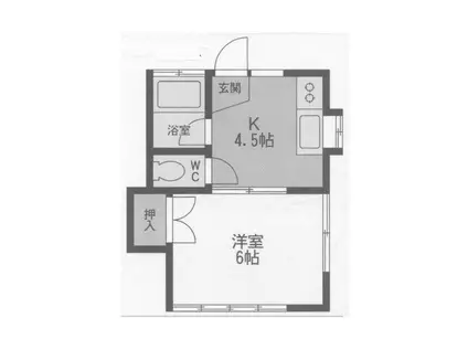 マウントハイツ(1K/2階)の間取り写真