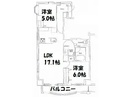 SOCIETY NAKANO FUJIMICHO(2LDK/2階)の間取り写真