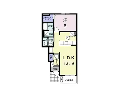 PPALAC A(1LDK/1階)の間取り写真