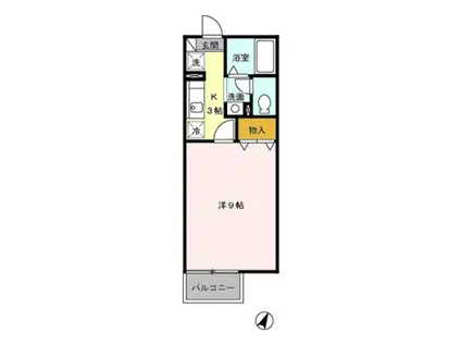 リビングカメリア B(1K/2階)の間取り写真