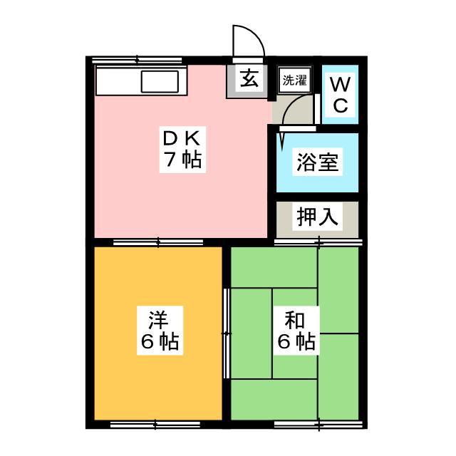 フォーブルミヨシ(2DK/1階)の間取り写真