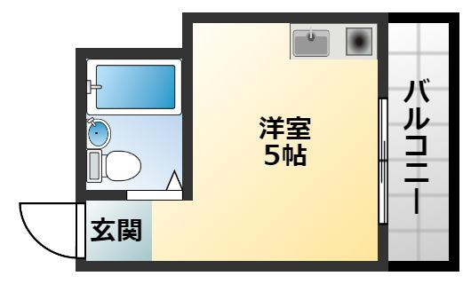 リバーフロントKS(ワンルーム/2階)の間取り写真