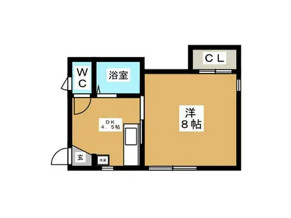 メトロノーム(1K/1階)の間取り写真