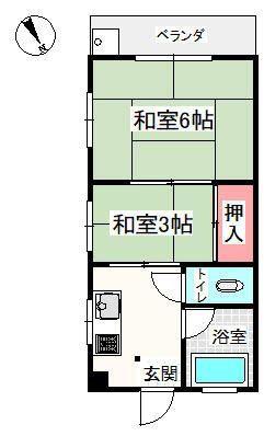 美津和ビル(2K/4階)の間取り写真