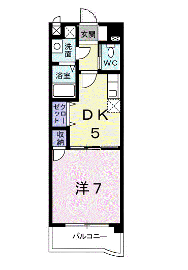 ガーデンパレス秋根(1DK/1階)の間取り写真