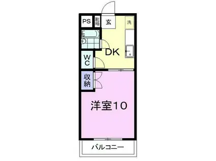 マンションクローバー(1DK/3階)の間取り写真