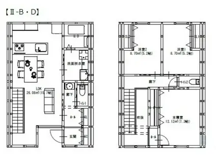 グランメゾンクレスト南蔵王II(3LDK/1階)の間取り写真