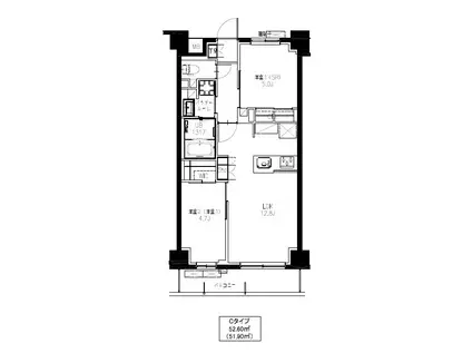 S-RESIDENCE東浦和AGUA(2LDK/6階)の間取り写真