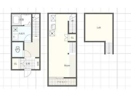 LA SETTE(1K/1階)の間取り写真
