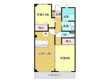 レジデンス浪漫(2LDK/2階)の間取り写真