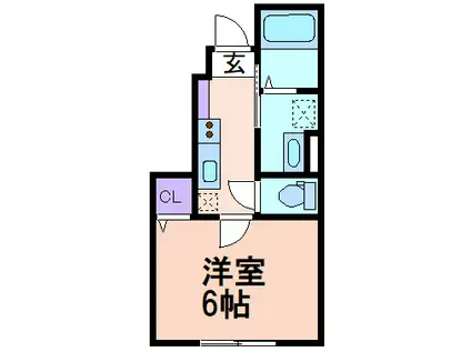 RIVERAINIII(1K/1階)の間取り写真