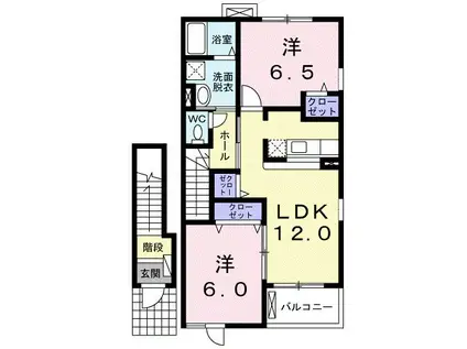 サンライズII(2LDK/2階)の間取り写真