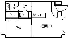 STAR(1DK/1階)の間取り写真