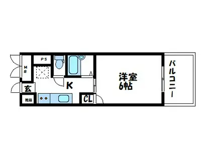 メゾン石原(1K/2階)の間取り写真