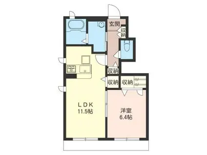 フォレナII番館(1LDK/1階)の間取り写真