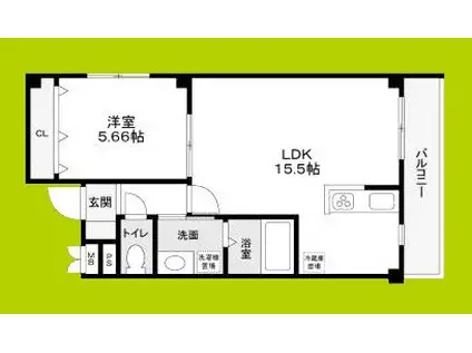 ENDLESSLY 北中振(1LDK/2階)の間取り写真