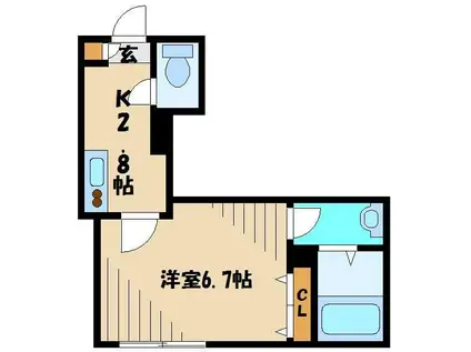 MERRY MAISON(1K/2階)の間取り写真